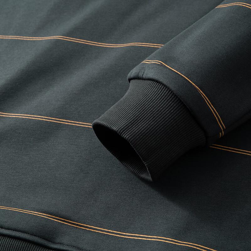 Men's Plus Size Fleece-Lined Striped Sweatshirt