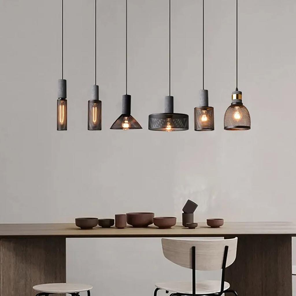 Ресторан Люстра с одной головкой Бар Настольная лампа Витрина Ретро индустриальный стиль Цементный подвесной светильник