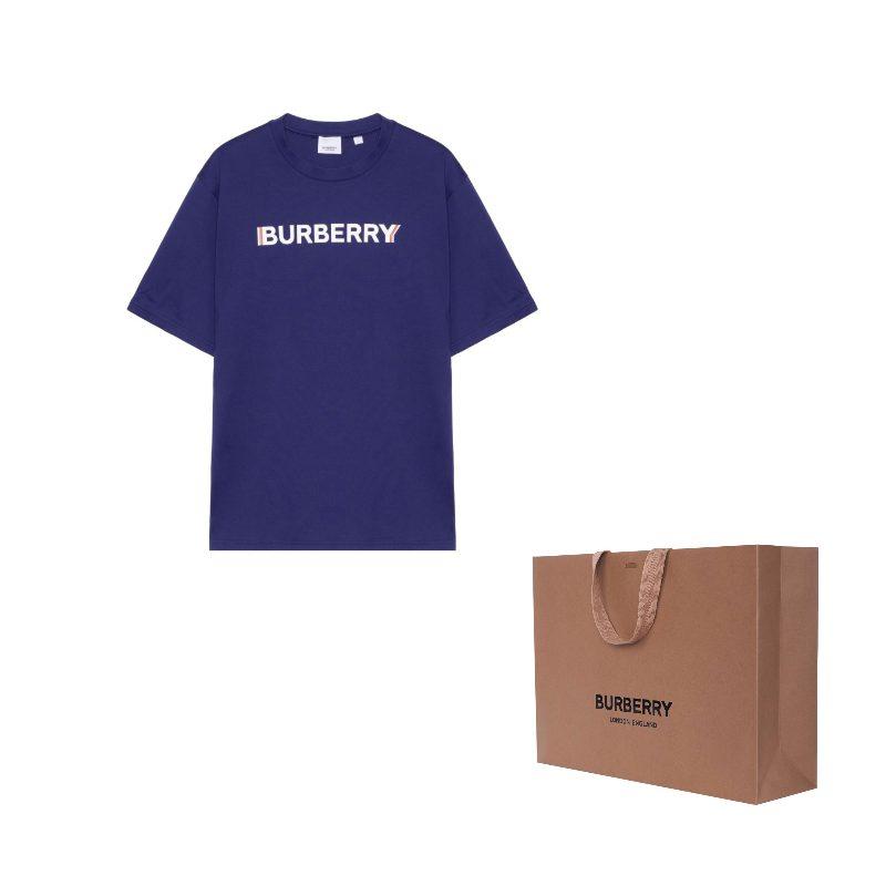Burberry Футболки Мужские Синие С Круглым Вырезом Средние 80530131