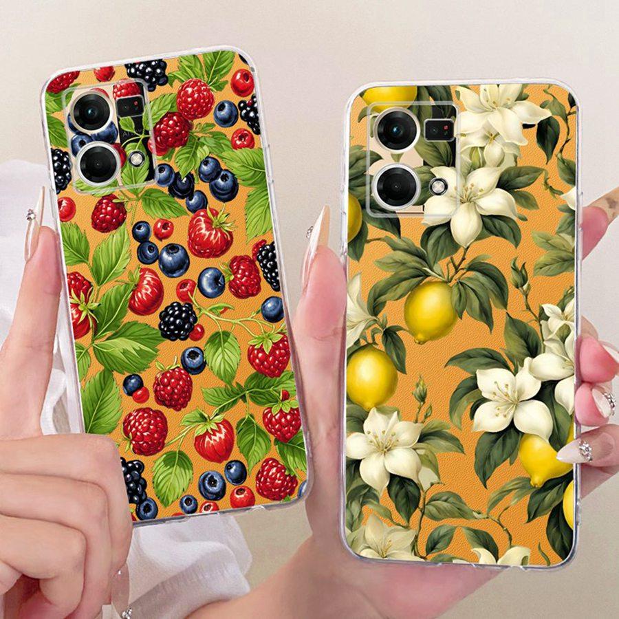 For OPPO Reno7 4G CPH2363 Case Soft TPU Protective Bow flower Phone Case For OPPO F21 Pro 4G transparent Reno 7 Cover Coque