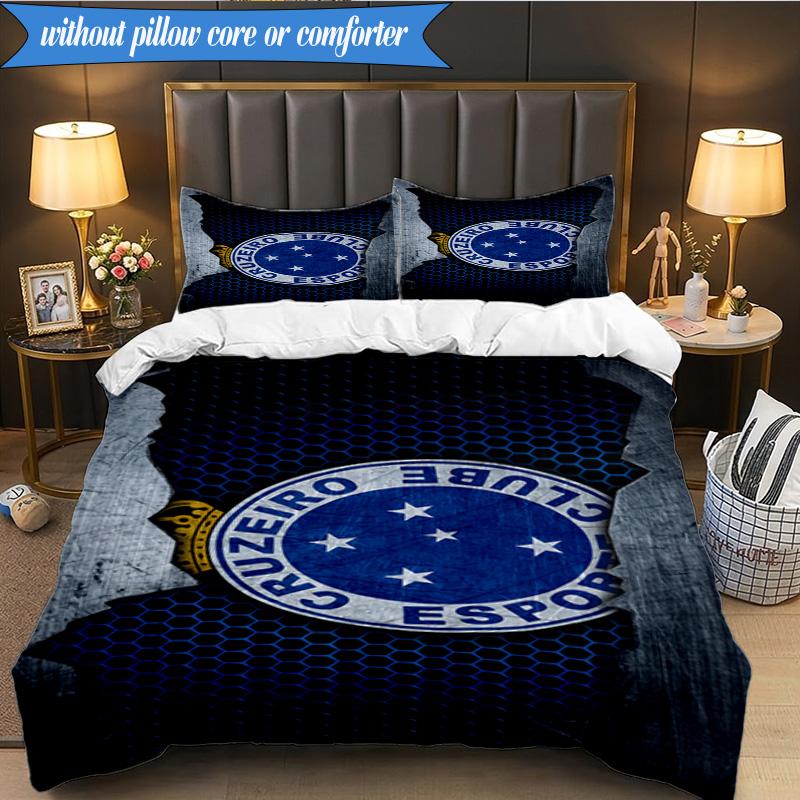 3PCS Cruzeiro Esporte Clube Printed Soft Bedding Set,Including 1pc Duvet Cover And 2pcs Pillowcases Perfect for Bedroom, Dormitory, Fan gift