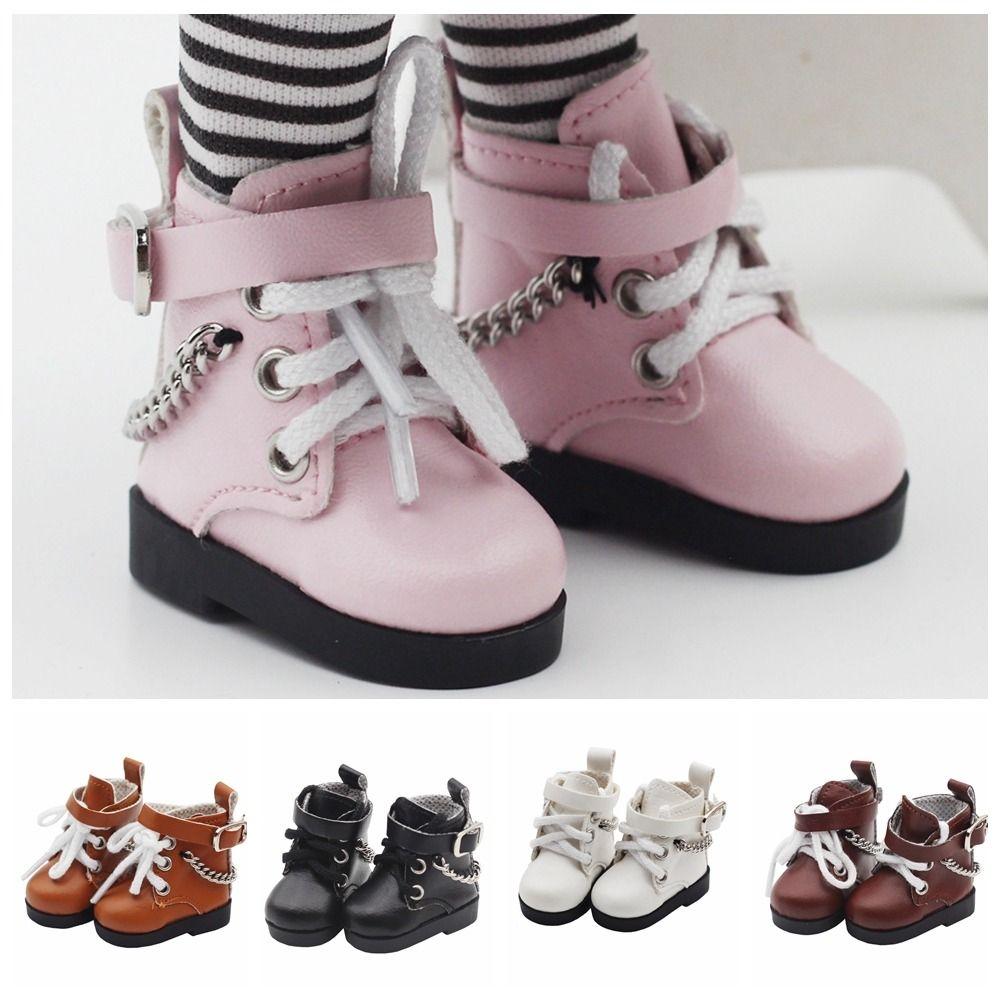 1/6 Playing House Changing Dressing Game Mini Chain Boots PU Leather Doll Shoes Toys Accessories