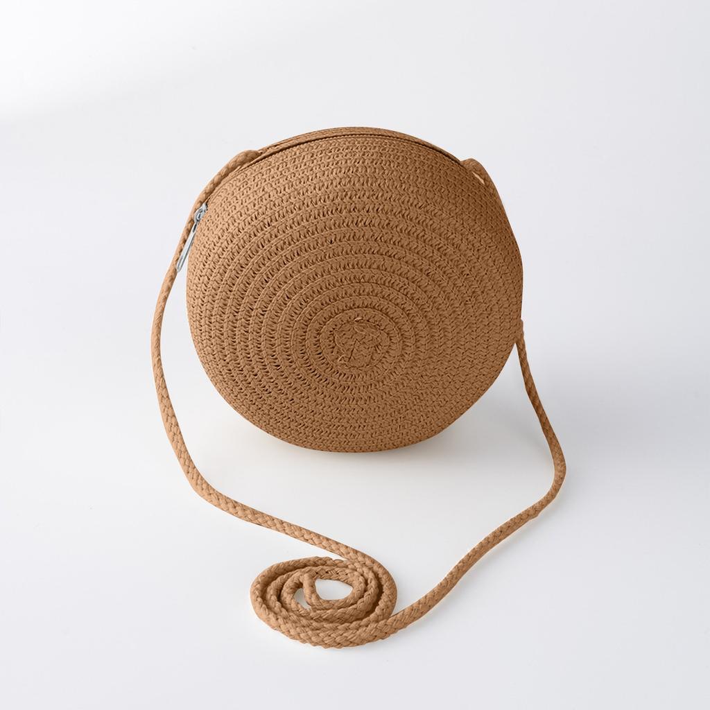 Детская дорожная круглая соломенная пляжная сумка через плечо