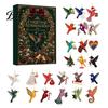 Indoor Holiday Supplies Hummingbirds Advent Calendar 2026, 24 Days Christmas Countdown with Seasonal Gift Sets Pcs 2D Acrylic Hummingbird Ornaments