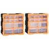 Multi-drawer Organizers - vidaXL - 2 Pcs - 12 Drawers - Plastic - 26.5x16x26 Cm