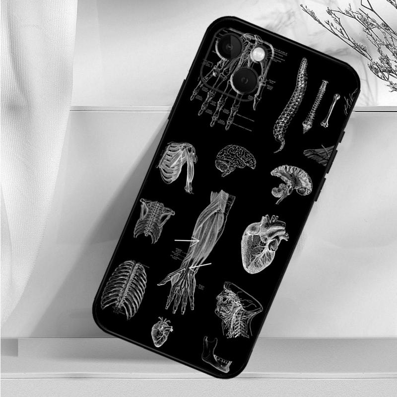 Ударопрочный чехол с изображением анатомии человека Для iPhone 17 15 16 Pro Max 11 14 Plus 12 13 Mini 16e 17 Air Чехол для телефона