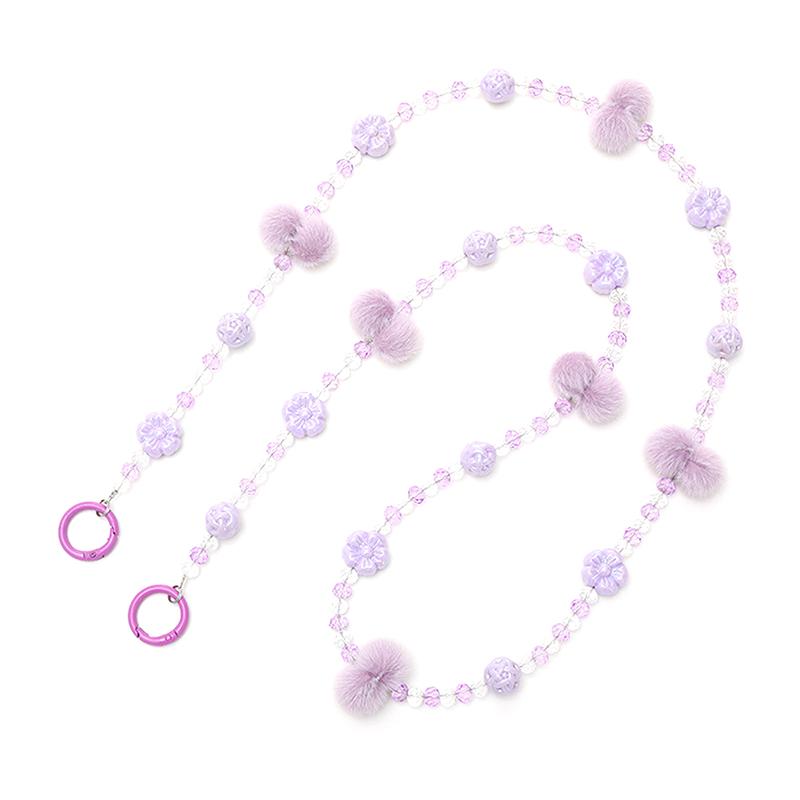 Plush Bead Crossbody Chain Phone Strap Crossbody Lanyard Backpack Lanyards Long Mobile Phone Rope Pendant Camera Strap