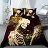Hand Painting Crow Skull Bedding Set Single Twin Double Queen King Cal King Size Bed Linen Set