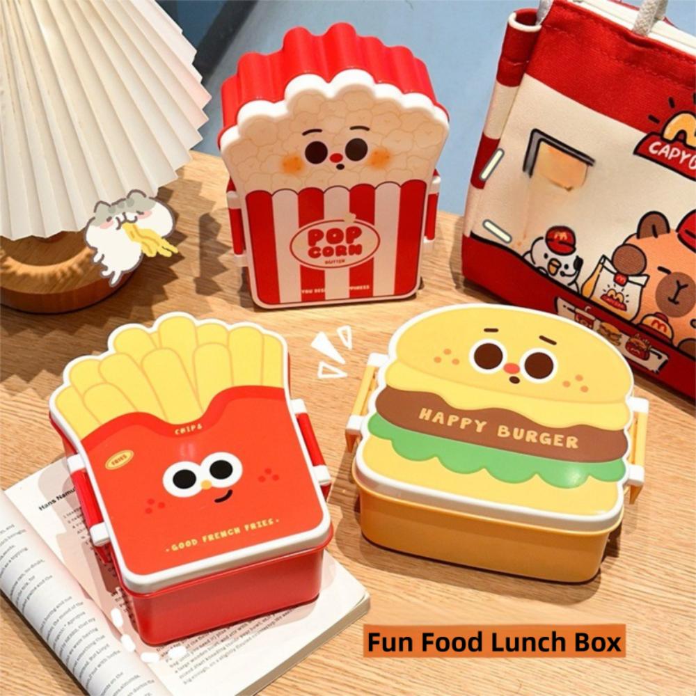 Divided Portable Lunch Box Cartoon Food Container Creative Bento Box  Picnic