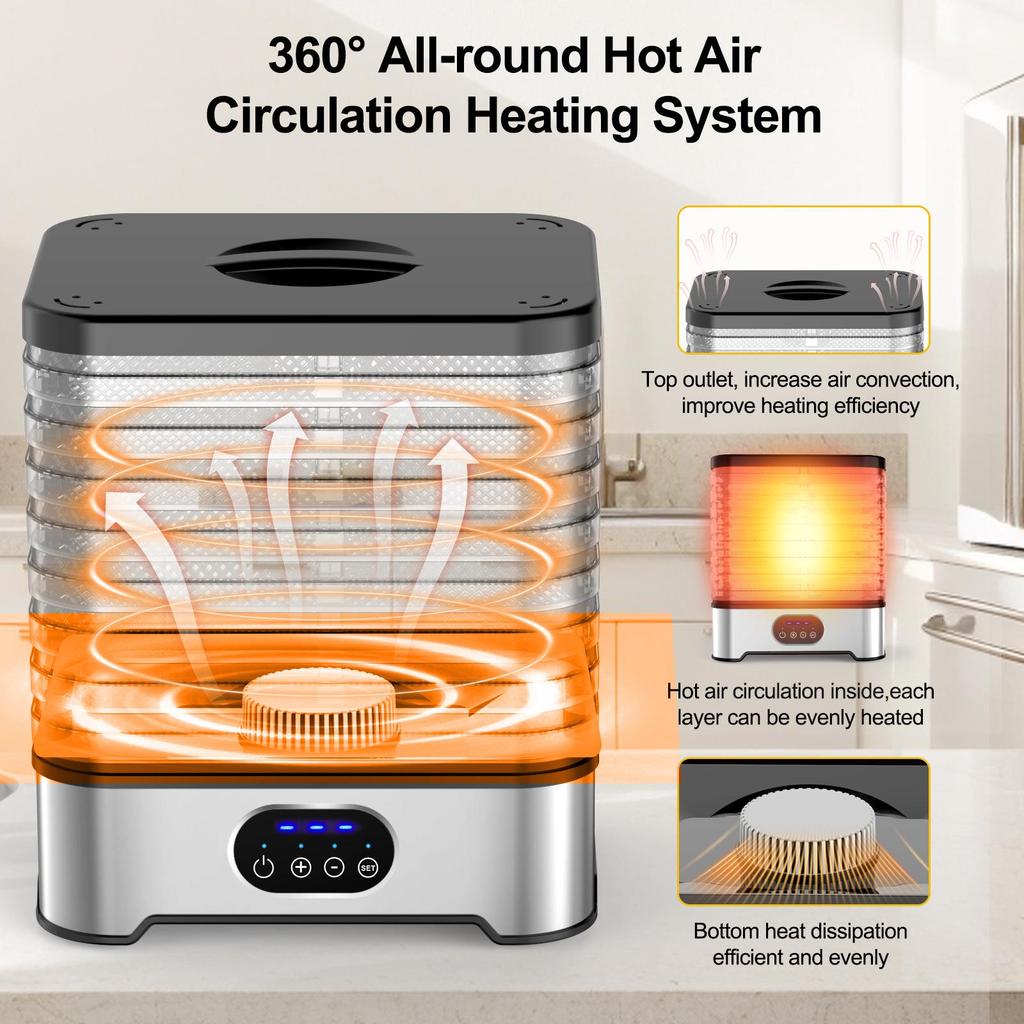 2025 Интеллектуальная многофункциональная пищевая сушилка большой емкости для фруктов и овощей