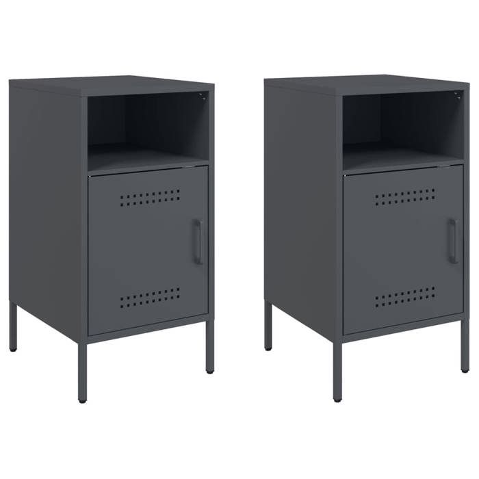 VidaXL Tables de Chevet 2 pcs, Armoires de Lit avec Porte, Tables de Nuit avec Compartiment, Armoires de Nuit Chambre, 843071