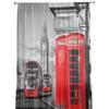 London Red Telephone Booth Bus Sheer Curtains for Living Room Decoration Window Curtains Kitchen Tulle Voile Organza Curtains