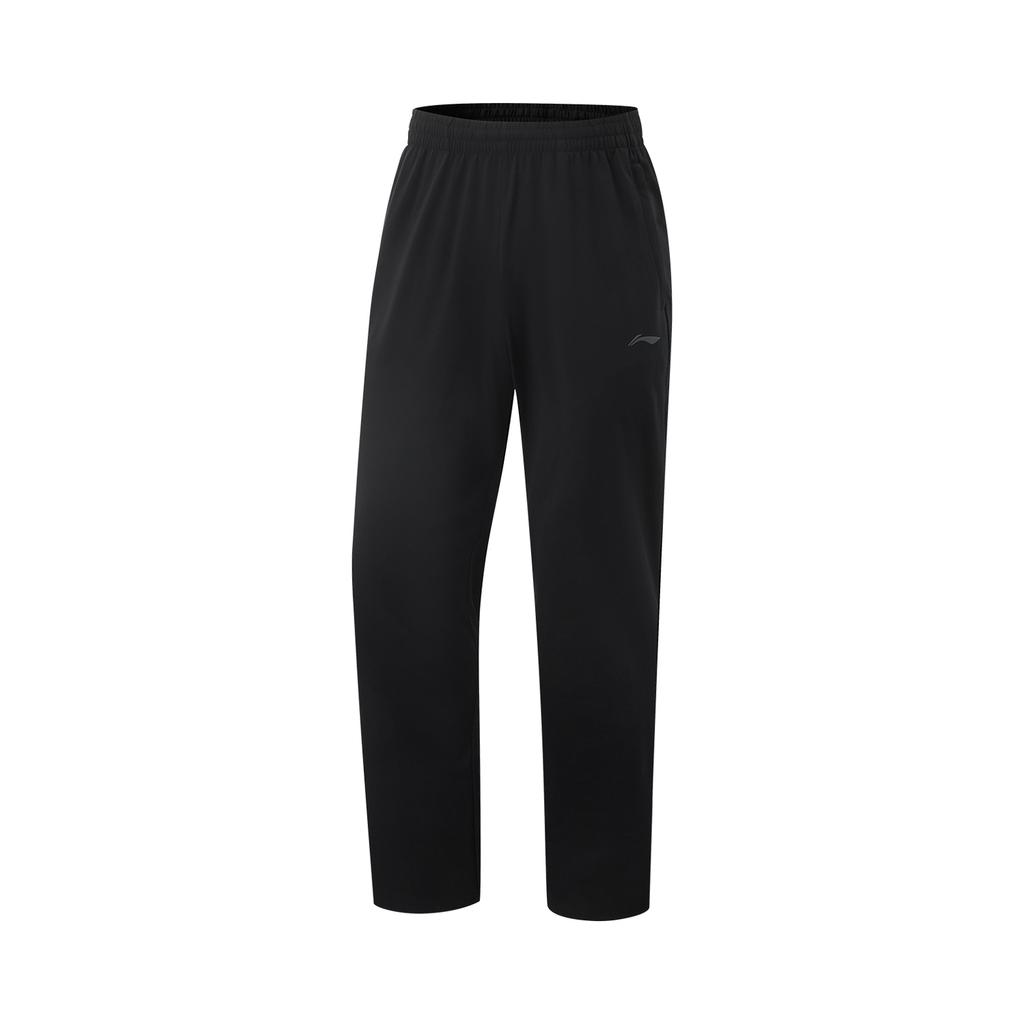 Li Ning Серия Фитнес Однотонные Удобные Дышащие Универсальные Трикотажные Спортивные Брюки Прямого Кроя Мужские Брюки Черные AKLV169-2