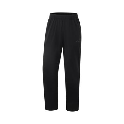 Li Ning Серия Фитнес Однотонные Удобные Дышащие Универсальные Трикотажные Спортивные Брюки Прямого Кроя Мужские Брюки Черные AKLV169-2
