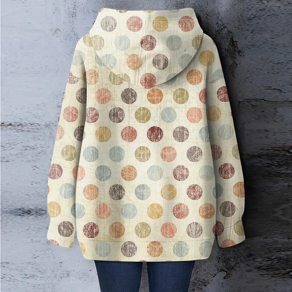 Women's Floral Print Loose Casual Long Sleeved Hooded Sweatshirt