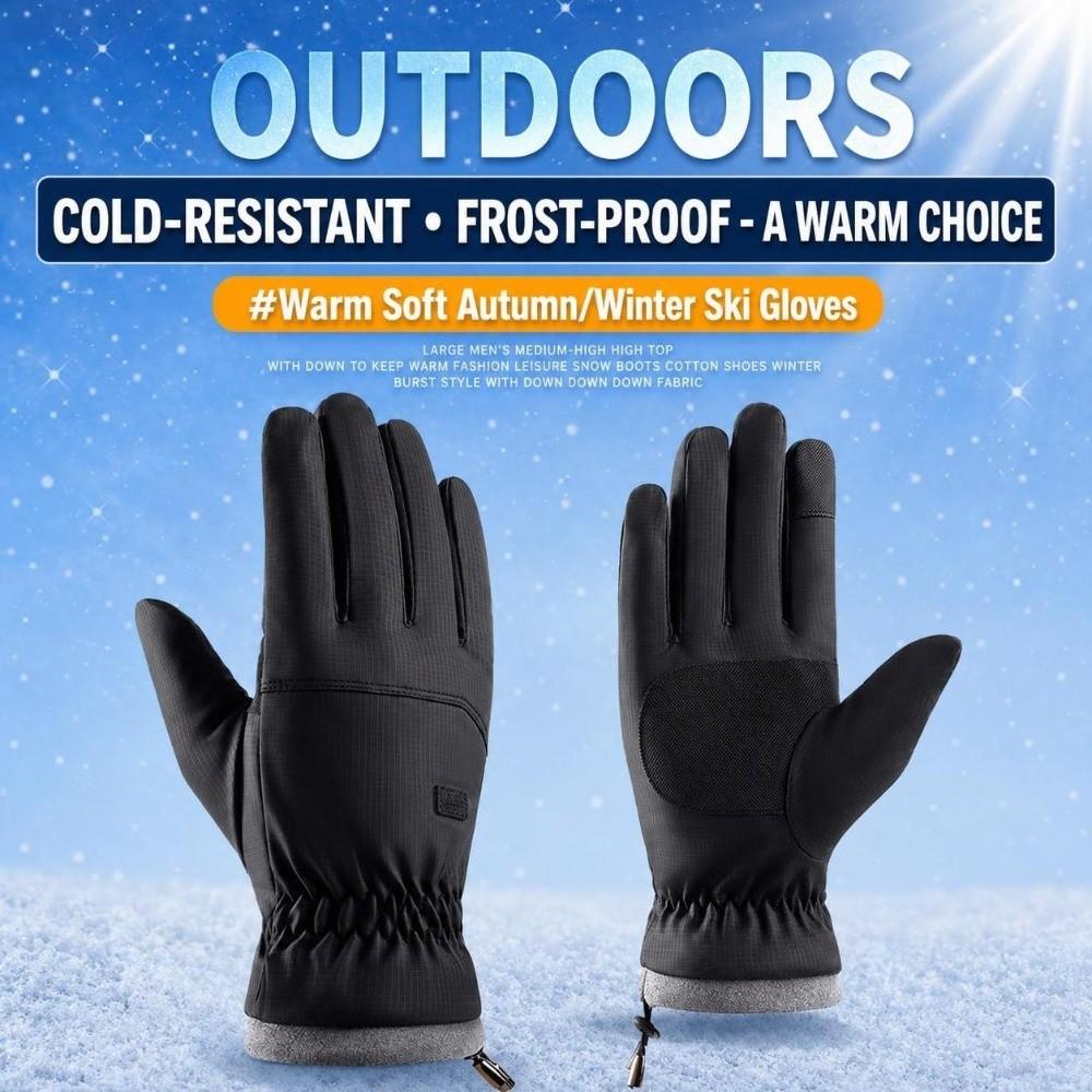 Waterproof Ski Gloves Soft Fluff Winter Gloves Comfortable Windproof Gloves