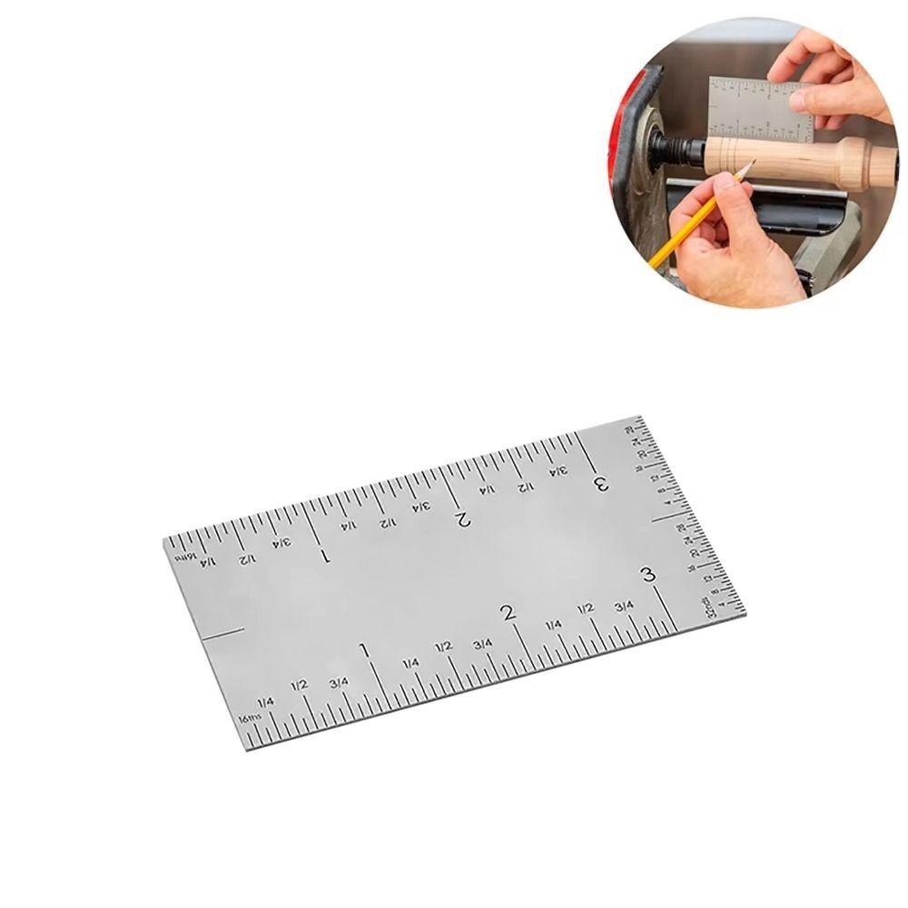 Finish Square Edge Ruler Precision Woodworking Ruler Versatile 3inch Pocket Ruler Tool