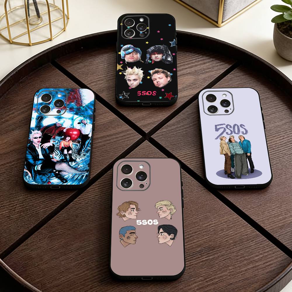 Чехол для телефона 5 Seconds of Summer 5SOS для iPhone 17,16,15,14,13,12,11 Plus,Pro Max,XS, Мягкий силиконовый черный чехол