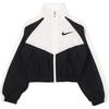 Color Block Logo Print Stand Collar Long Sleeve Jacket Kids Jackets Black White FB1267-010