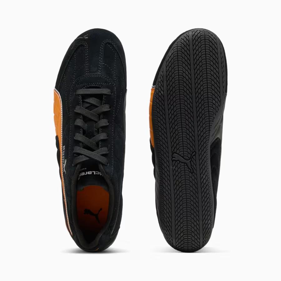 309452-01 McLaren A Puma Speedcat "PUMA Black/Bright Papaya" (Men's)