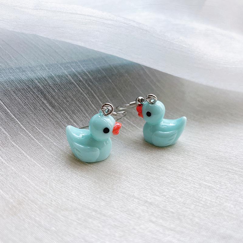 Cute Simple Funny Small Drop Earrings For Women Girls Children Animal Duck Frog Mushroom Cloud Shape Resin Dangle Jewelry Gift