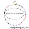 Colored natural stone beaded necklace niche high-end summer vacation style simple fashion necklace