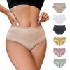 Soft High Elasticity Briefs Thin Breathable Ice Silk Underwear for Women Pure Cotton Crotch Mid Waist Plus Size Underwear Panties