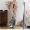 Korean Version of The Loose Hooded Knee Sweater Cardigan, Women's Fall and Winter Soft Lazy Wind In Long Sweater Jacket