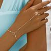 Популярный Изысканный Минималистичный Цепочный и Бисерочный Звеньевой Женский Браслет-Кольцо
