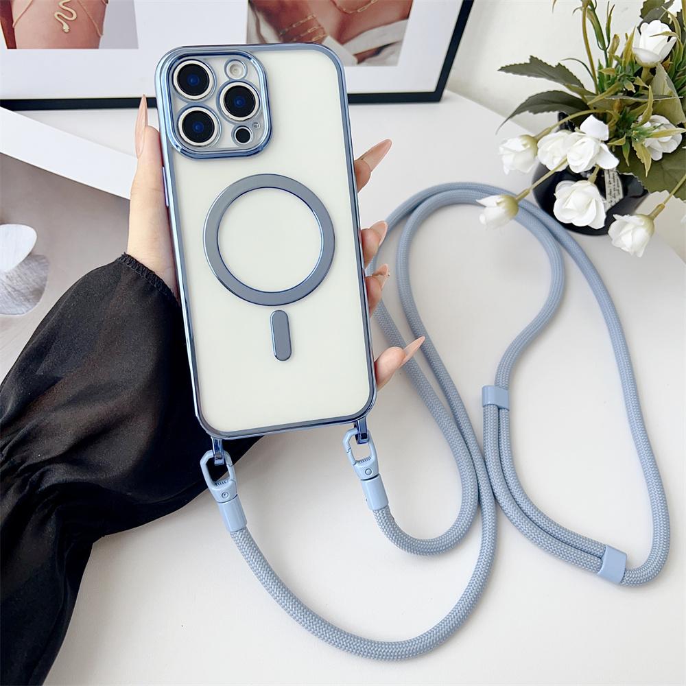 Прозрачный магнитный ремешок-шнурок через плечо для чехла Magsafe для IPhone Air 17 16 15 14 13 12 Pro Max 16 Plus Защитная крышка