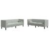 VidaXL Ensemble de canapé Chesterfield et traversins 2 pcs gris clair, canapé, siège de canapé, canapé relax, canapé 3209291