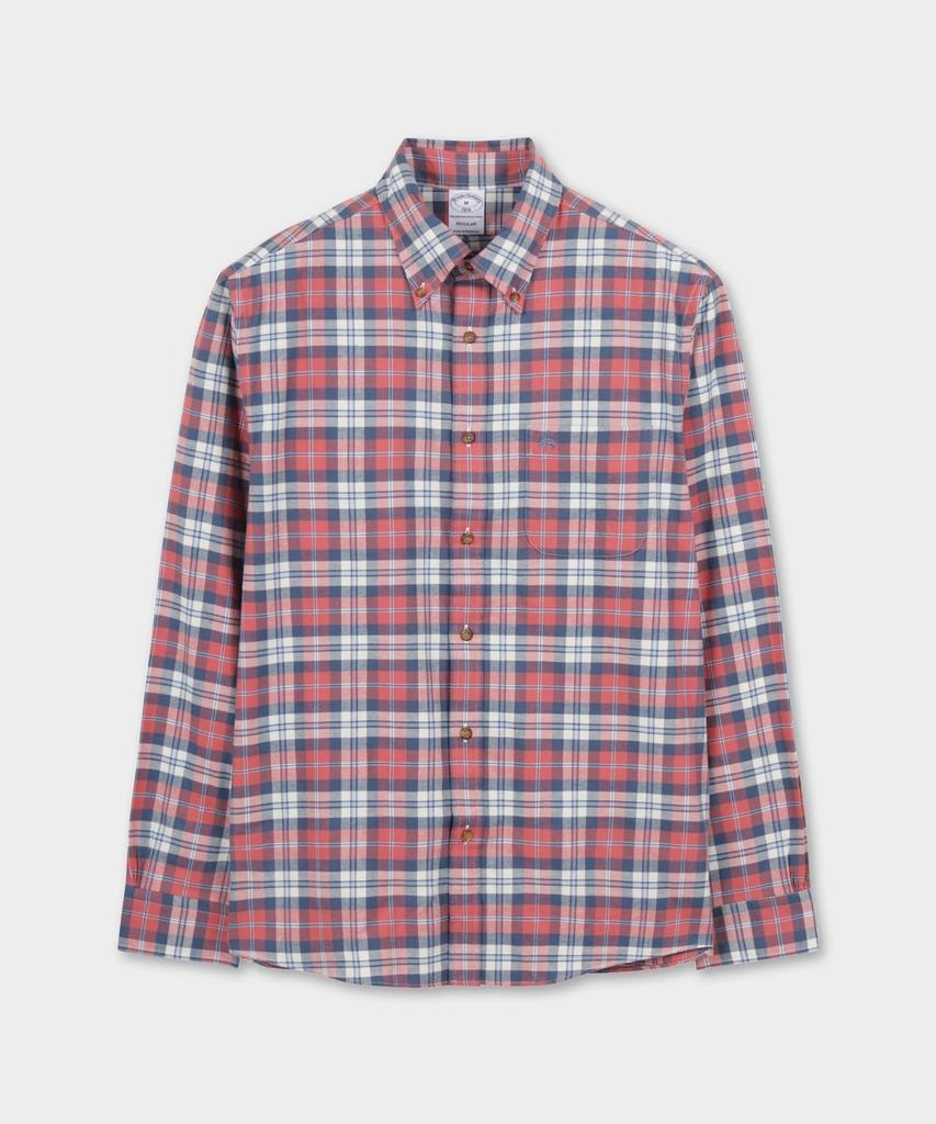 BROOKS BROTHERS Flannel Check Shirt (Red) (Bbthmff401)