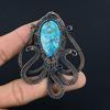 Copper Turquoise 999 Copper Wire Wrapped Pendant, Handmade Pendant Gemstone Jewelry, Gifts For Wife Brand New Pendant