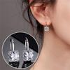 Women Luxury Diamond Square Ear Stud Earrings Vintage Wedding Jewelry Zircon Stone Rhinestone Brief Gift