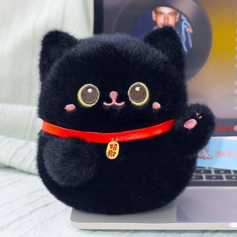 Милая Плюшевая Игрушка Кот Удачи - Милая Мультяшная Кукла Украшение для Офиса