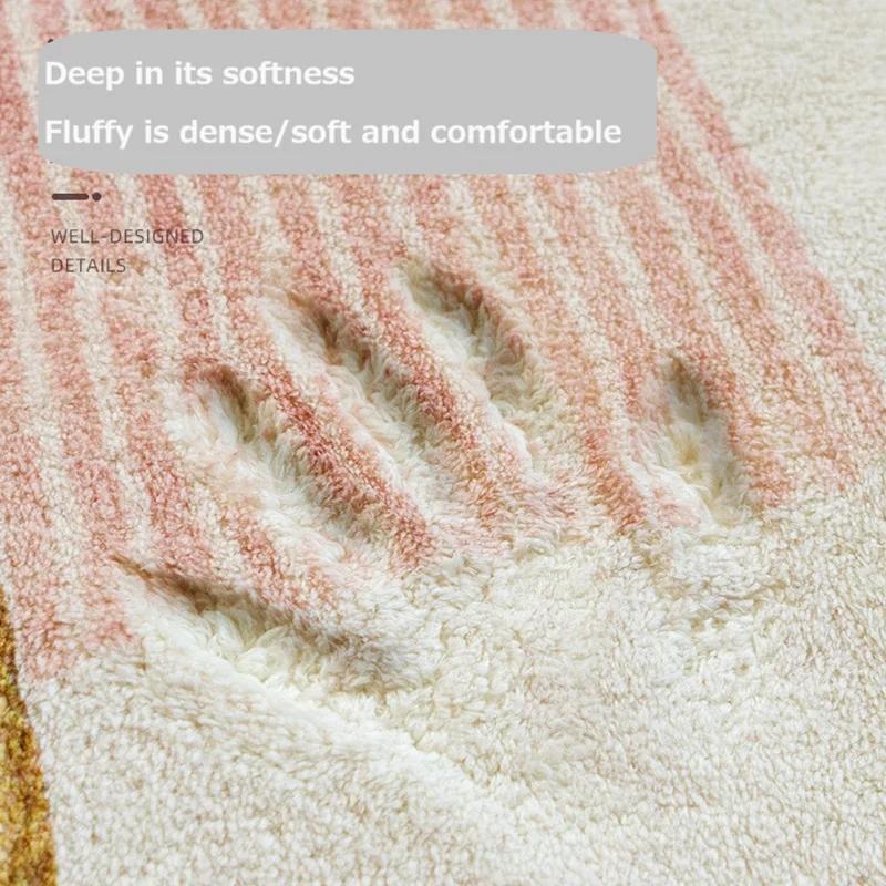 Современный Простой Имитация Кашемира Ковер для Спальни Овальный Коврик Перед Кроватью Ковер в Стиле Легкой Роскоши Скандинавский Ковер для Гостиной