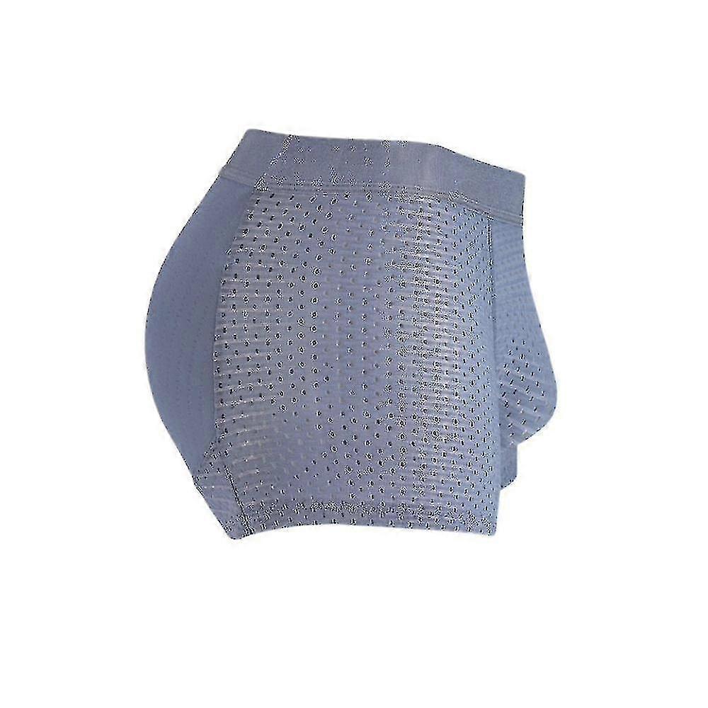 Men Hip Butt Lifter Enhancer Briefs Padded Boxer Underwear-Blue-XL