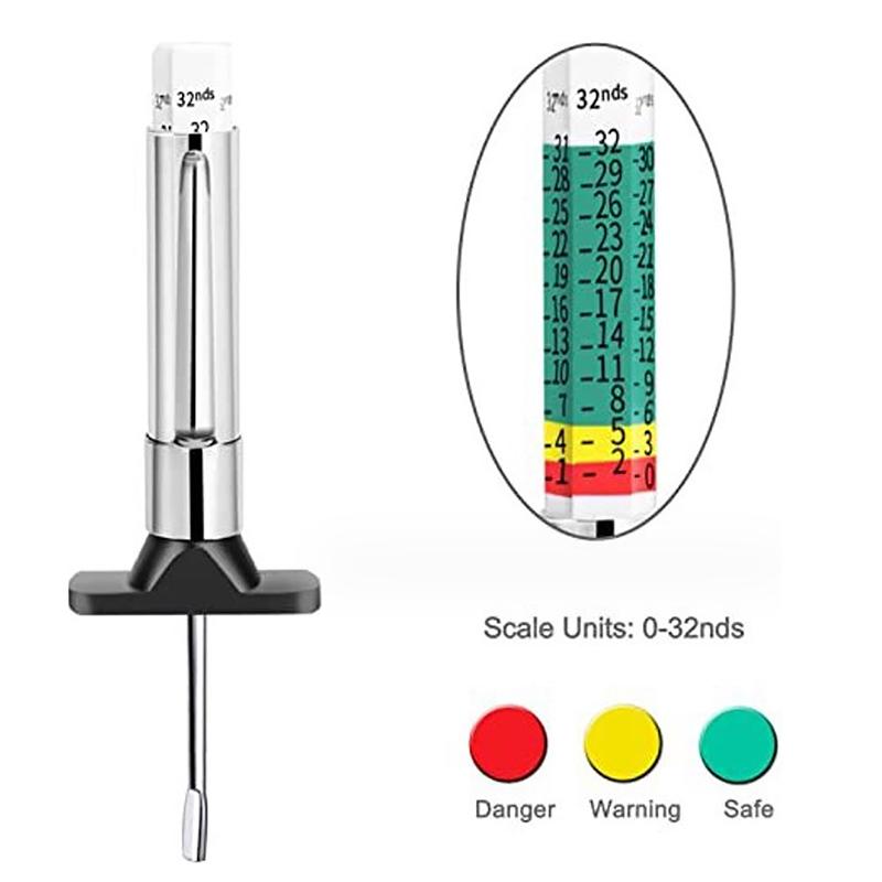 25Mm Car Tyre Tire Tread Depth Gauge Meter Auto Tire Wear Detection Measuring Tool Caliper Thickness Gauges Monitoring System