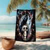 1PC Custom Name Raven Skull Roses Moon Night Beach Towel Highly Absorbent And Sand-Resistant Towel for Swimming, Pool, Yoga, And Travel Lightweight