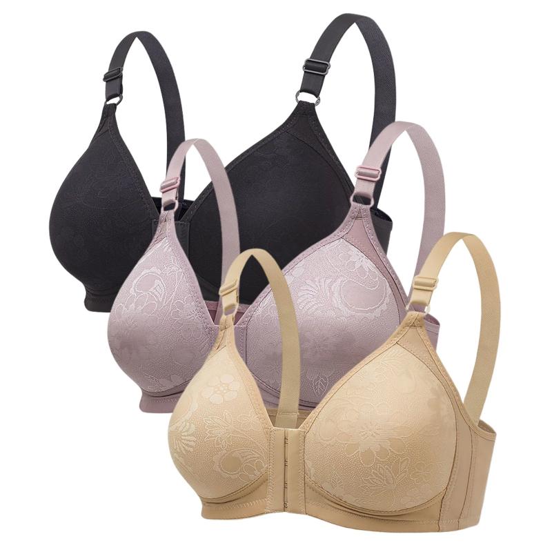 Women Active Bra Front Closure Wirefree Soft Bralette Thin Brassiere