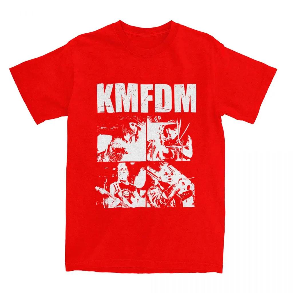 Футболка KMFDM Рок-группа Хип-хоп Футболки С коротким рукавом Y2K Ретро Топы Летние Хлопок Круглый вырез 4XL 5XL 6XL Одежда