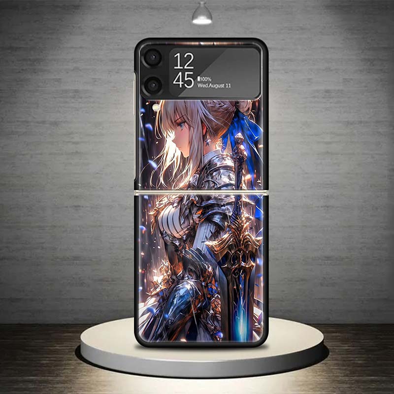 Чехол для телефона Saber из Fate Zero Stay Night для Samsung Galaxy Z Flip 7 6 5 4 3 5G Ударопрочный чехол Z Flip7 Flip6 ZFlip5 Flip3 Flip4 L
