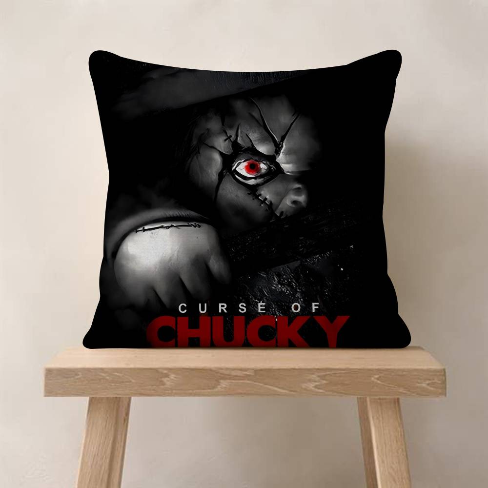 Horror Movie Chucky Childs Play Pillow Covers Cartoon Sofa Decorative Home Doublesided Printing Short Plush Cute Cushion