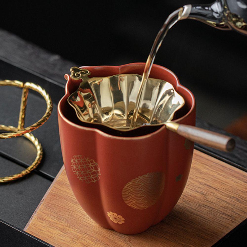 Zinc Zinc Alloy Lotus Leaf Cloud Tea Strainer Fine Mesh Tea Filter Portable Tea Sieve Gift