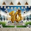 Football Sports Gold Digital Themed Banner Backdrop Cloth Children's 10th Birthday Party Home Decoration Photography Backdrop