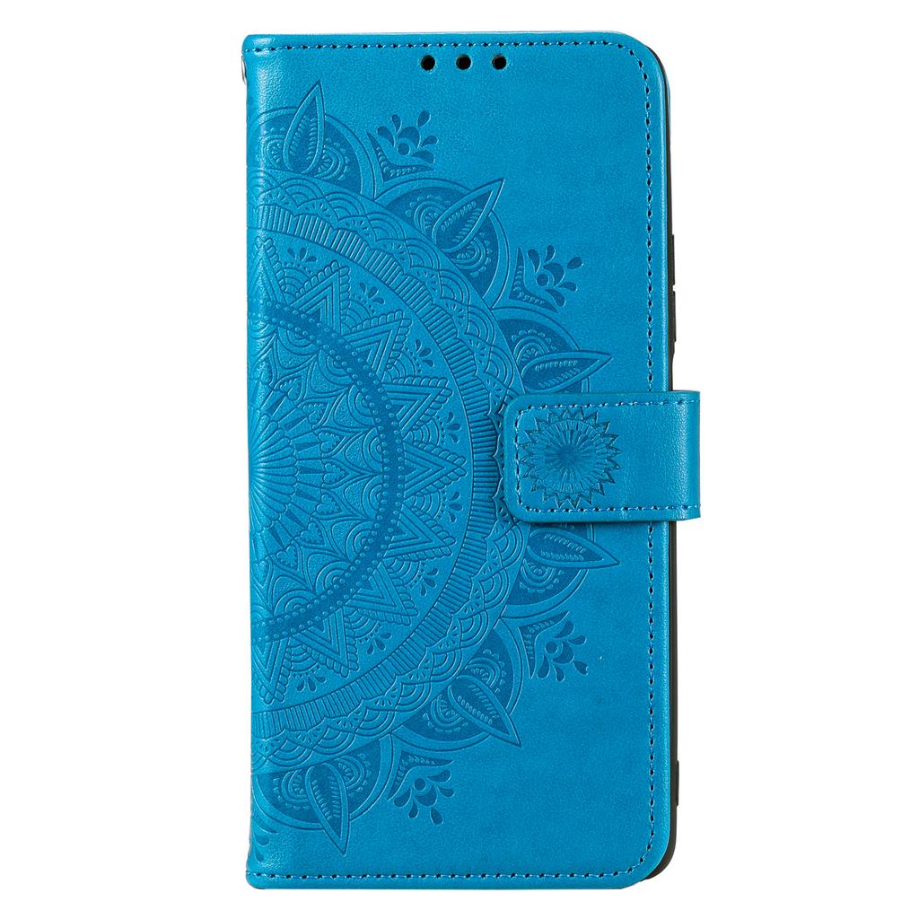 Leather Phone Case for Motorola Moto G13 4G/G23 4G,Imprinted Mandala Flower Pattern Wallet Stand Phone Cover with Strap