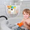 Сетка для хранения игрушек в ванной с крючками, сетчатый дизайн, водопроницаемая, устойчивая к плесени, органайзер для хранения детских игрушек