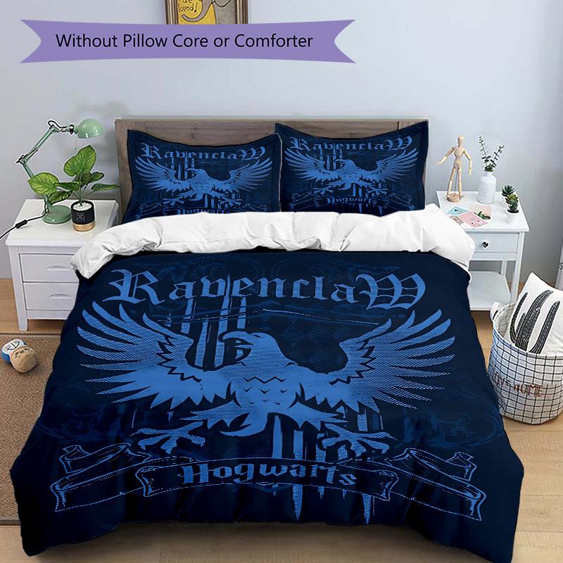 3pcs Ravenclaw Crest Bedding Set. Soft and Comfortable with No Core Included (1x Duvet Cover + 2x Pillow Covers) yy251010203