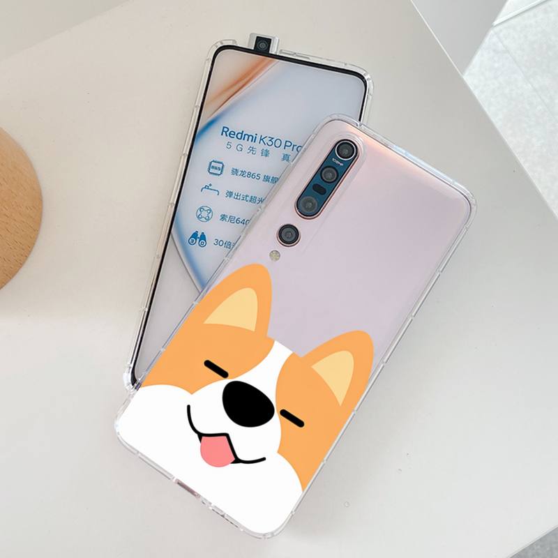 Милый чехол для телефона с корги для Samsung A12 21 30 31 51 52 70 71 для Redmi 8 9 10 для Honor 10 70 50 Прозрачный чехол