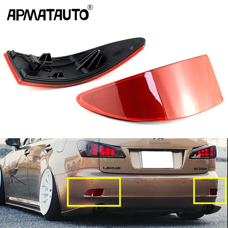 2Pcs Rear Bumper Reflector Lens Cover Housings 81910-53021,81920-53021For 2006-2013 Gen2 Lexus IS250 IS350 Sedan Car Accessories